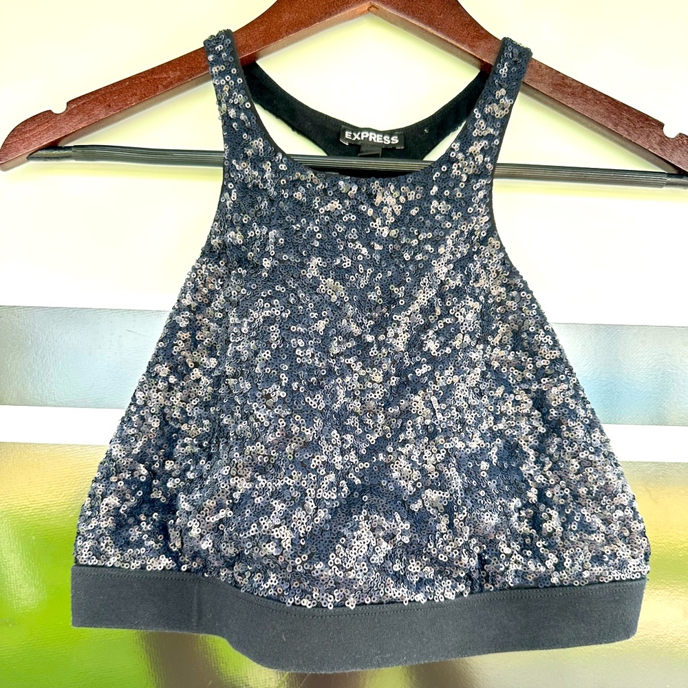 Like New Express Sequence Crop Top Size Medium